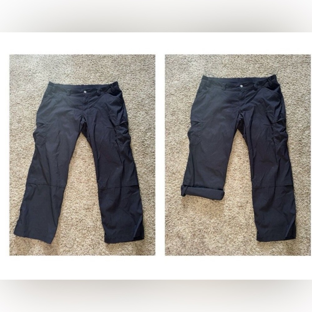 Duluth Trading Womens 20x29 Dry On The Fly Pants Cargo Roll Up Capri Black Hike